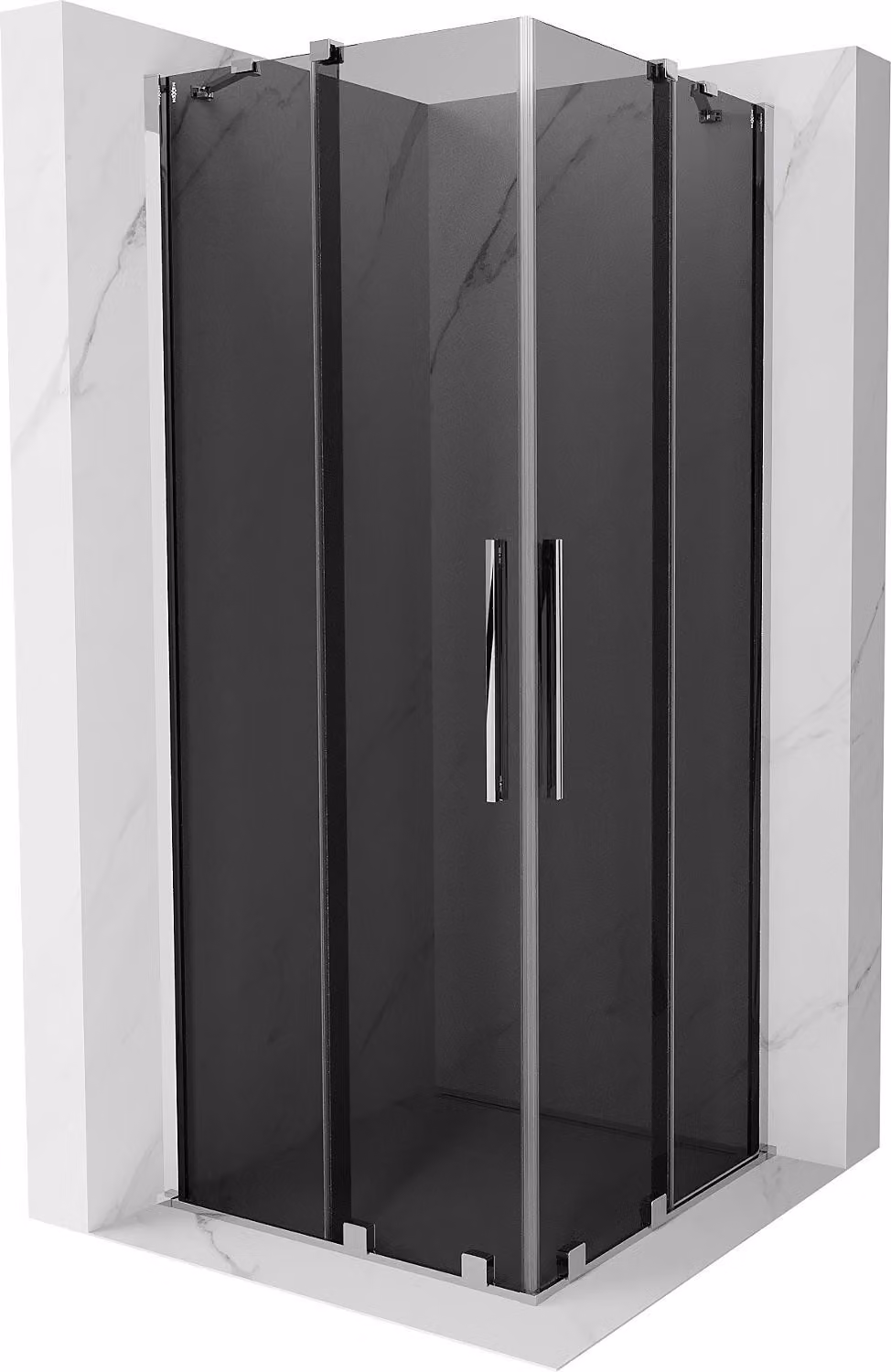 Mexen Velar Duo cabina doccia scorrevole 90 x 90 cm, grafite, cromo - 871-090-090-42-01