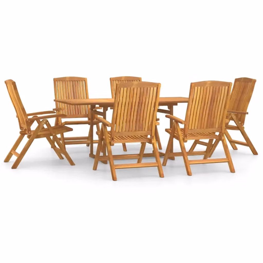 Set da pranzo da giardino vidaXL in legno di teak marrone, 7 pezzi – 2