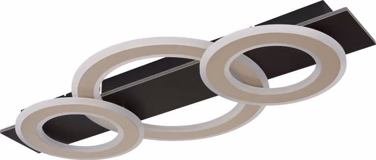 Plafoniera LED, metallo, colore nero champagne, L 73 cm
