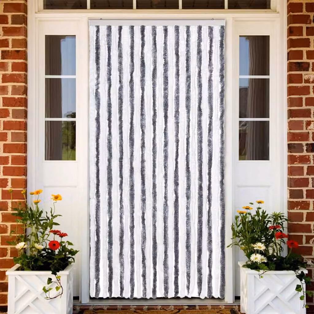 Zanzariera vidaXL in ciniglia e poliestere, Grigio e Bianco, L: 100 cm, H: 220 cm