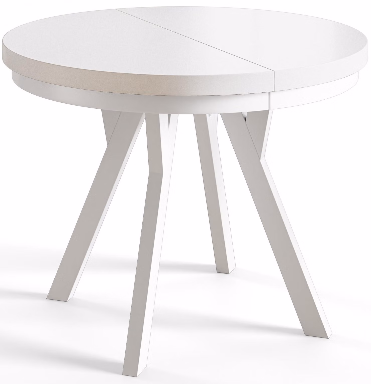 Alpi Moebel, Tavolo da Pranzo Evo, Tavolo per Mangiare Allungabile, Diametro da 90 - 190 cm, Bianco