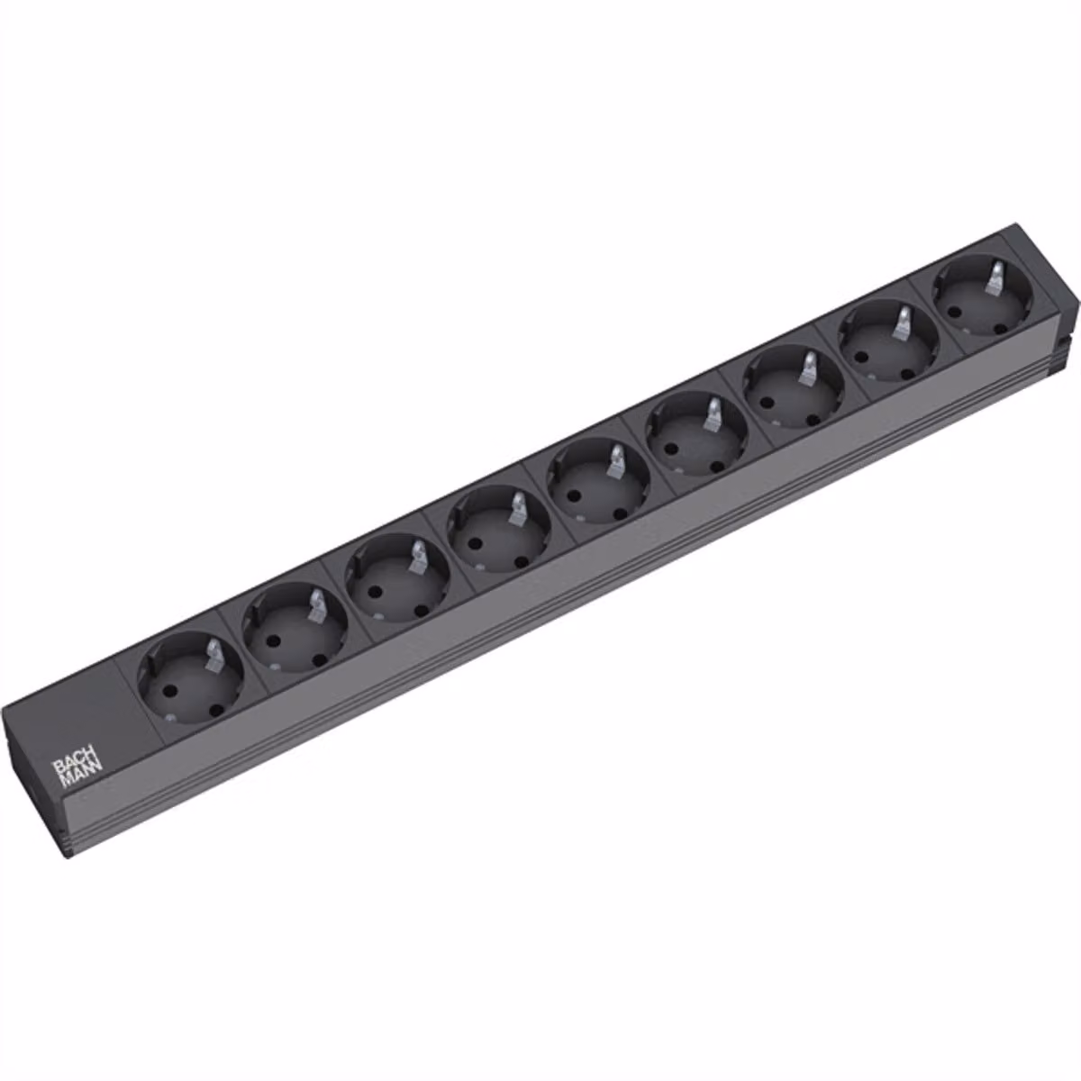 BACHMANN, ciabatta da parete da 19", 9 prese, senza interruttore, nera, modello GST18