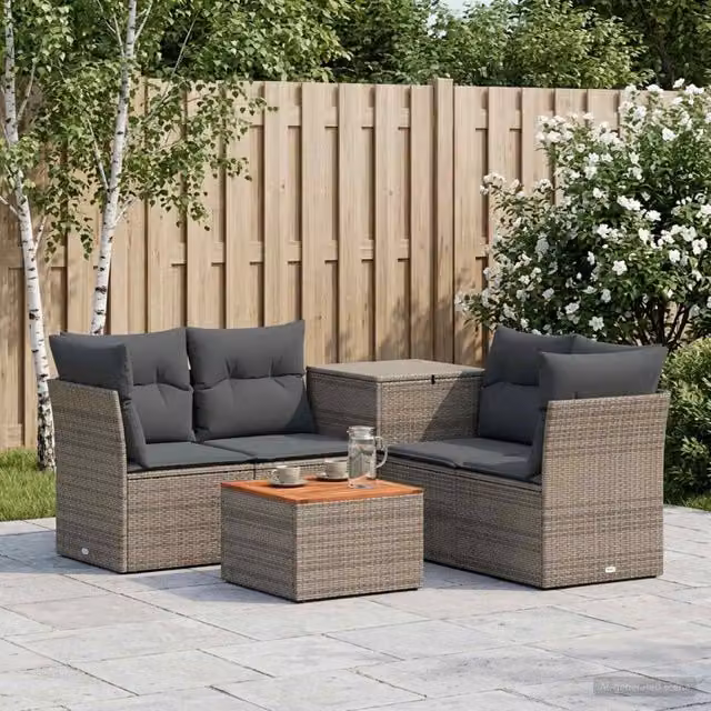 Set di divani 6 pz Grigio e Grigio Scuro 55 x 55 x 37 cm 3447354