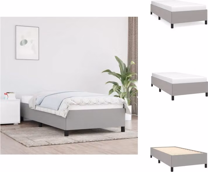 vidaXL Struttura letto grigio chiaro 90x200 cm in tessuto - Letti e strutture letto