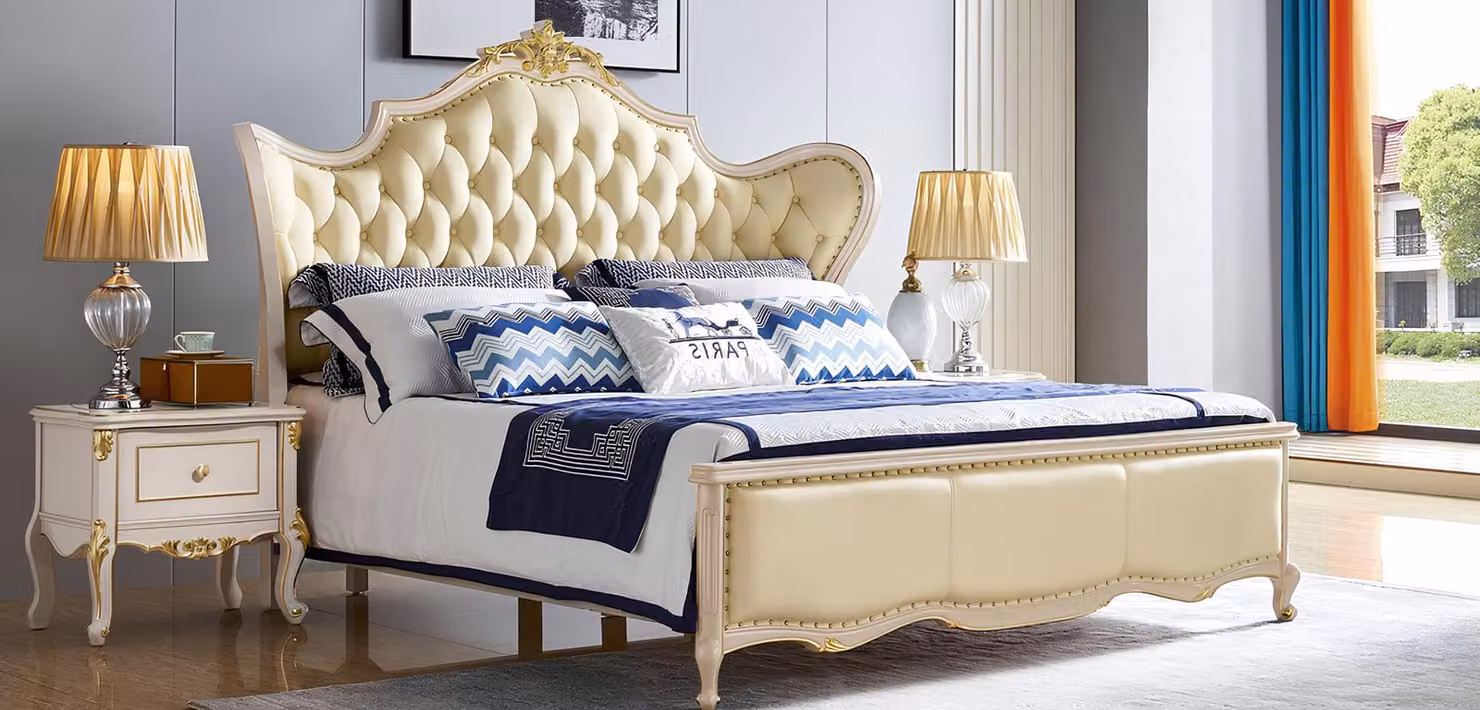 Bett Schlafzimmer Echtholz Luxus Barock Rokoko Betten