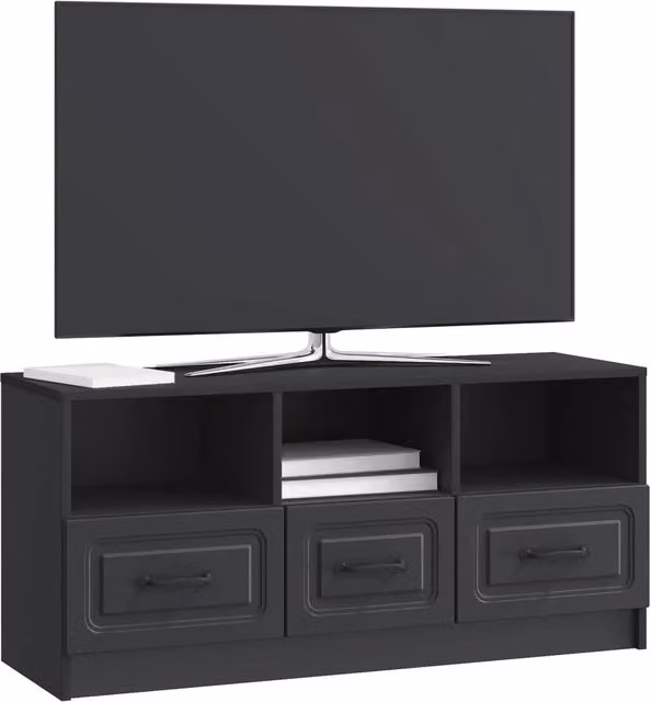 Mobile TV moderno Design In nero in MDF e metallo L: 102 cm, P: 34,5 cm, H: 47 cm