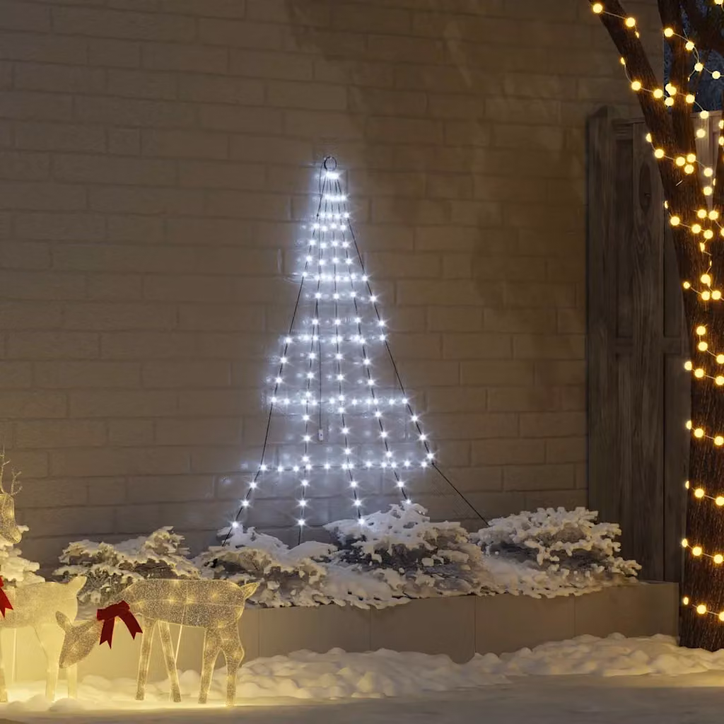 Albero di Natale LED vidaXL Bianco Freddo con picchetti per terreno e controller incluso