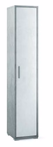 Mobile Colonna 1 Anta H199 L39 P41 Cm struttura Cemento frontale Bianco Ossido Db381k