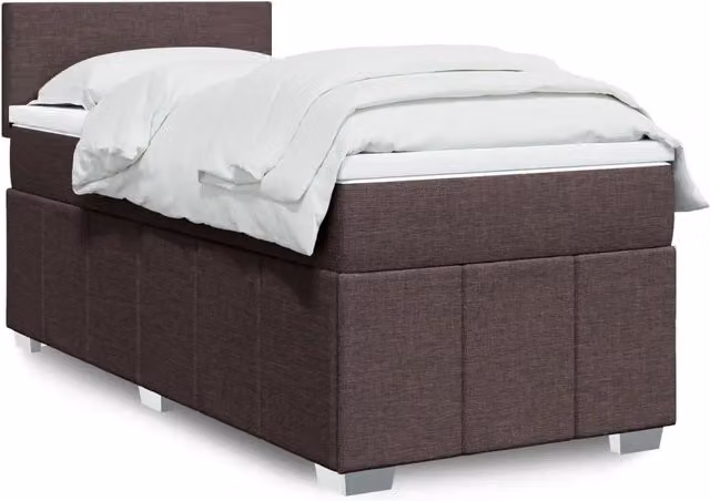 Giroletto a Molle con Materasso Marrone Scuro 100x200cm Tessuto 3286975