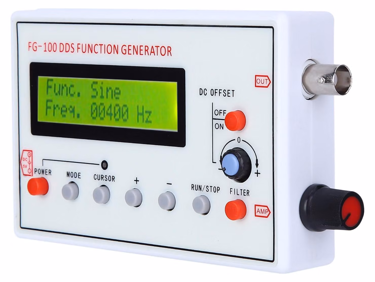 Generatore di funzioni, modello FG-100. Generatore di funzioni DDS. Frequenza sinusoidale: 1 Hz - 500 kHz