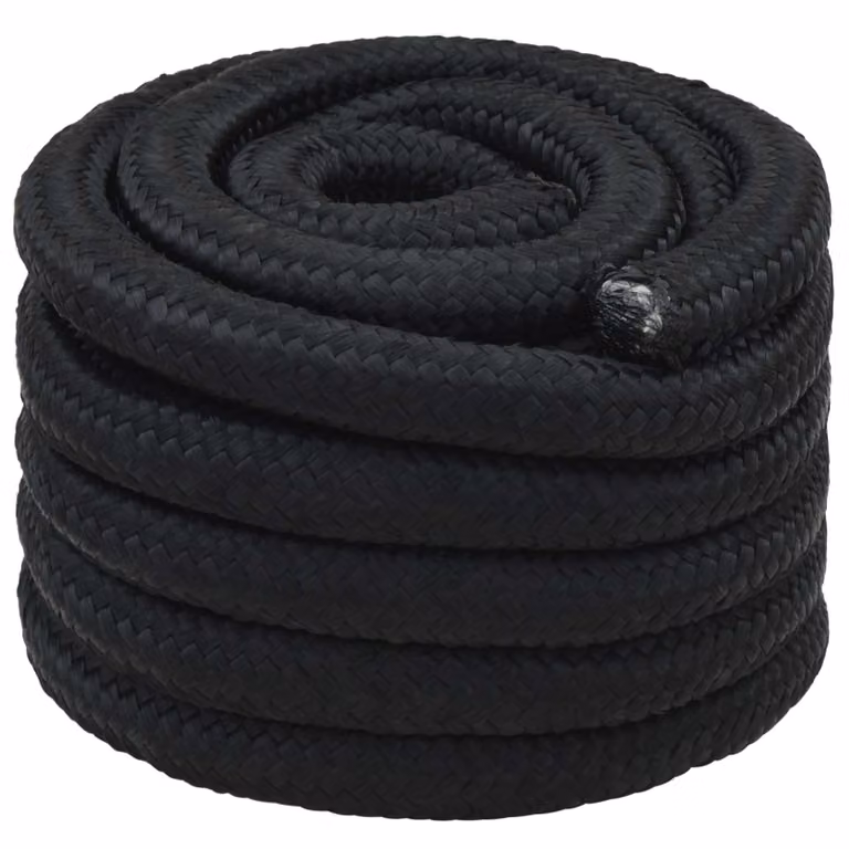 Corda multiuso vidaXL in plastica nera, diametro 30 mm, lunghezza 50 m