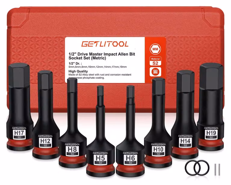 Omgoods - Set di 8 cappucci esagonali per avvitatori pneumatici