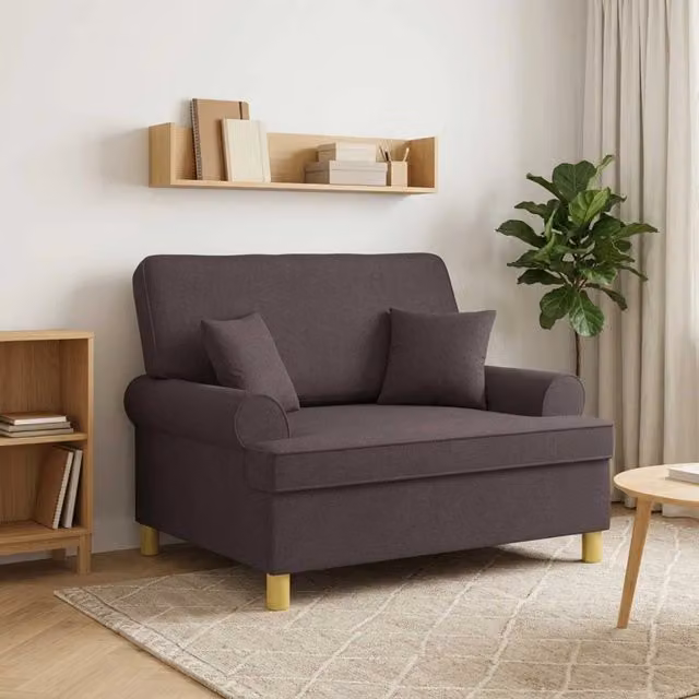 Poltrona relax XXL vidaXL marrone con cuscini in tessuto e schiuma – 1