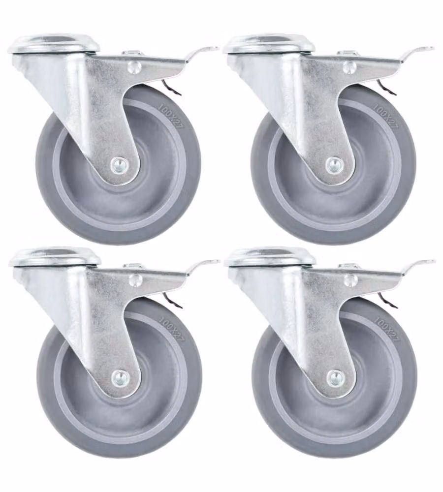 Ruote Girevoli con Foro per Bulloni 24 pz 100 mm
