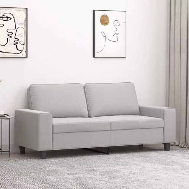 Divano a 2 posti moderno vidaXL in tessuto microfibra grigio L/P/H: 140 x 190 x 77 cm – 1