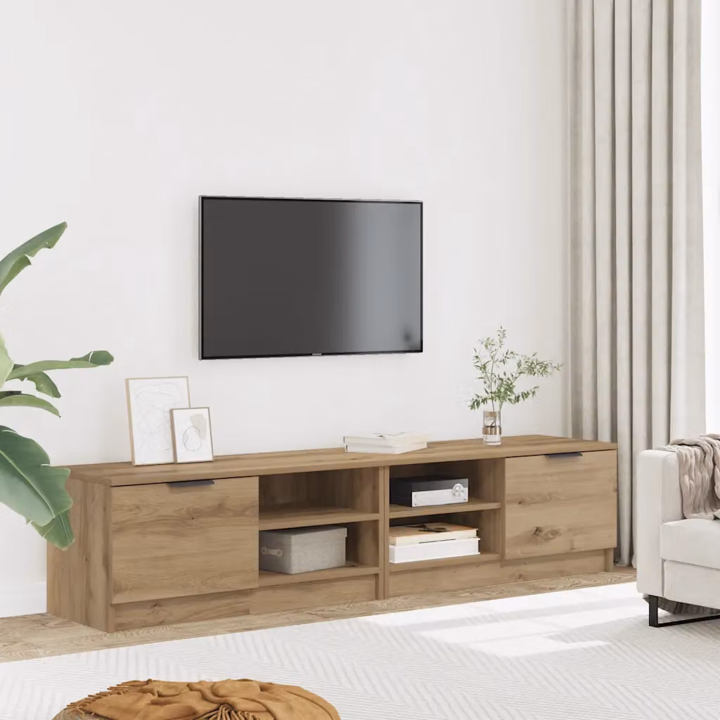 Set di 2 mobili porta TV vidaXL in stile moderno color rovere, L 80 cm x P 35 cm x H 36,5 cm
