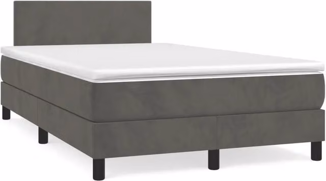 Giroletto a Molle con Materasso Grigio Scuro 120x190 cm Velluto 3269826
