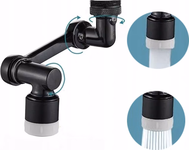 Prolunga Per Rubinetto Adattatore Nero Aeratore Perlator In Metallo N'oveen Xl1059