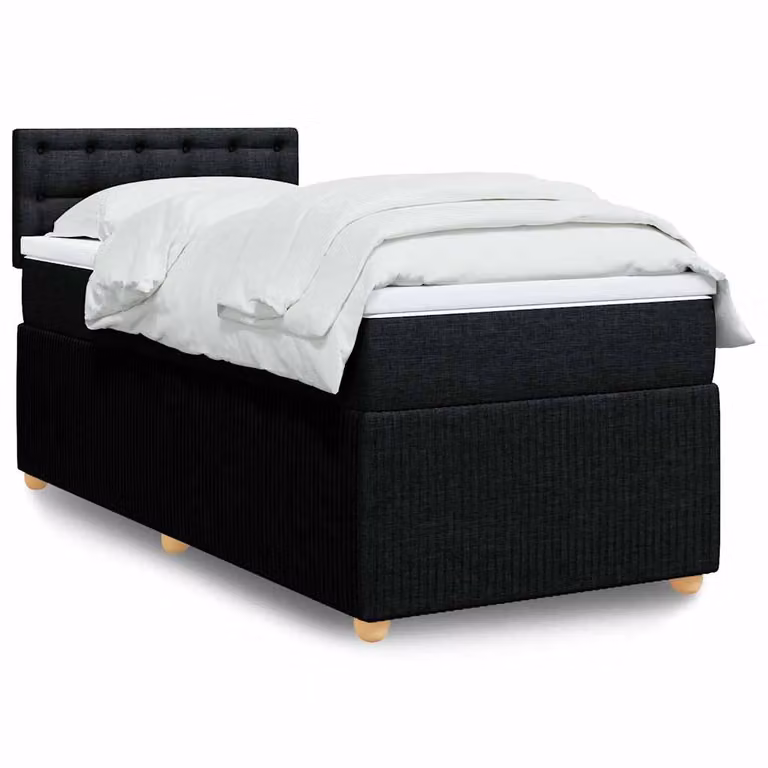 vidaXL Giroletto a Molle con Materasso Ibrido Nero L/P/H: 80 x 200 cm