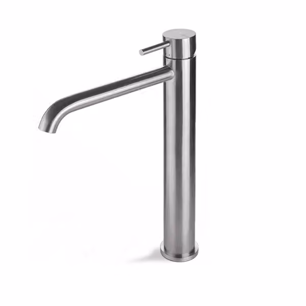 Miscelatore lavabo alto senza scarico acciaio inox Vema TIBER STEEL V17021 - Satinato