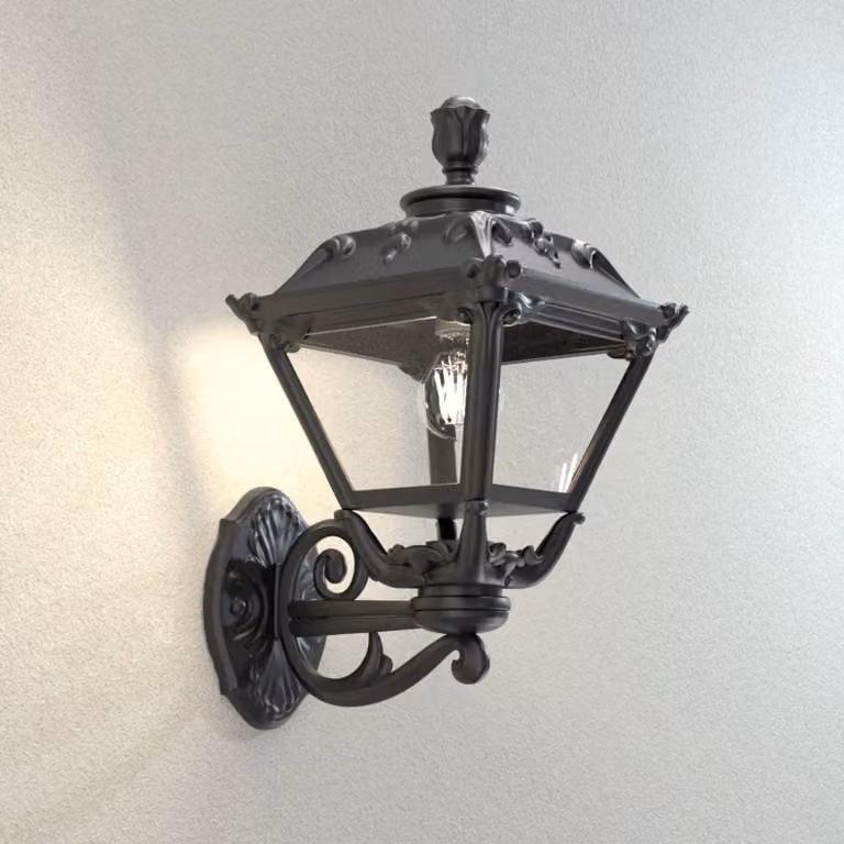 Fumagalli Applique da esterni a LED Golia, Nero, Plastica, Antico, Applique LED da esterni