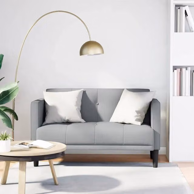 Divanetto moderno vidaXL in tessuto grigio per soggiorno L: 111 cm, P: 67 cm, H: 74,5 cm
