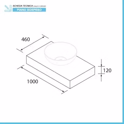 Mensolone da bagno sospeso Sumo in rovere bali marrone L: 100 cm, P: 46 cm, H: 12 cm – 2