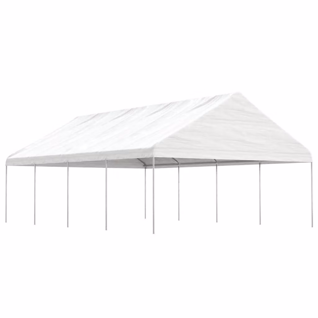Padiglione con tetto bianco 8,92x5,88x3,75 m polietilene