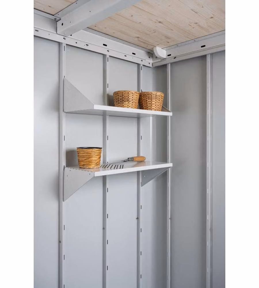 Ripiani Casetta per attrezzi Neo 56x24,5 cm grigio bianco, 2 Ripiani