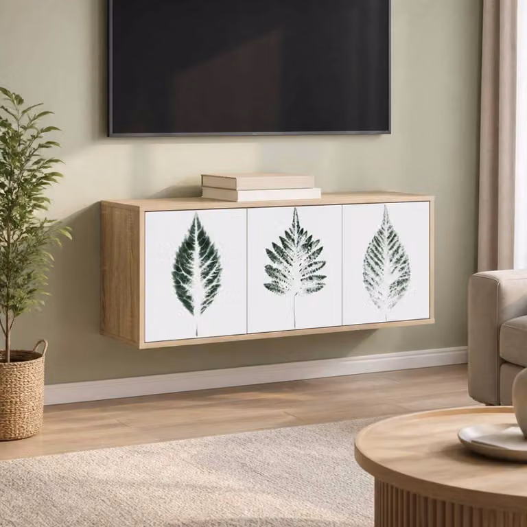 Mobile TV da parete vidaXL HANAU in Rovere Sonoma, L 102 x P 33 x H 40 cm