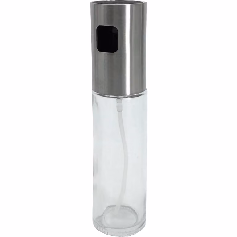 Gusto Casa Dosatore spray per olio e aceto in vetro trasparente con dettagli in acciaio inossidabile, 100 ml