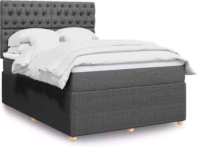 Letto Ibrido con Giroletto a Molle e Materasso vidaXL Grigio e Bianco L/P: 160 x 200 cm