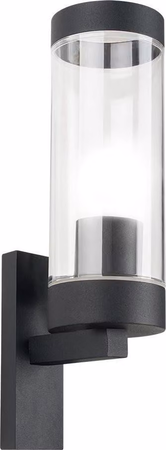 Applique da esterno SPECTRA nero opaco 1xE27x10W in alluminio, dimensioni: 29,8x7,8x13,3 cm, IP44, Polux