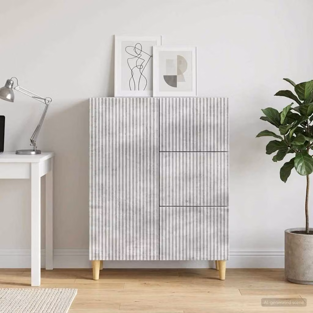 Credenza moderna vidaXL in legno ingegnerizzato grigio opaco L: 66 cm, P: 34,5 cm, H: 90 cm