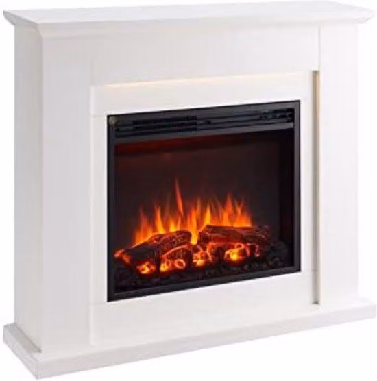 Camino elettrico decorativo da 2000 W, 25 (P) x 101 (L) x 88,3 (A), bianco