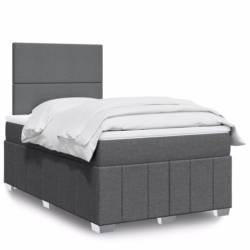 vidaXL Letto Ibrido con Giroletto a Molle e Materasso, Grigio e Bianco, L/P/H: 200 x 120 x 150,5 cm