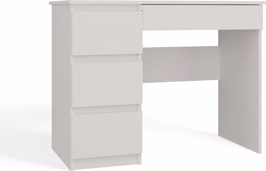 Scrivania funzionale con 4 cassetti - Modello MIJAS Sinistra | Colore: Bianco | 98x51x76 cm