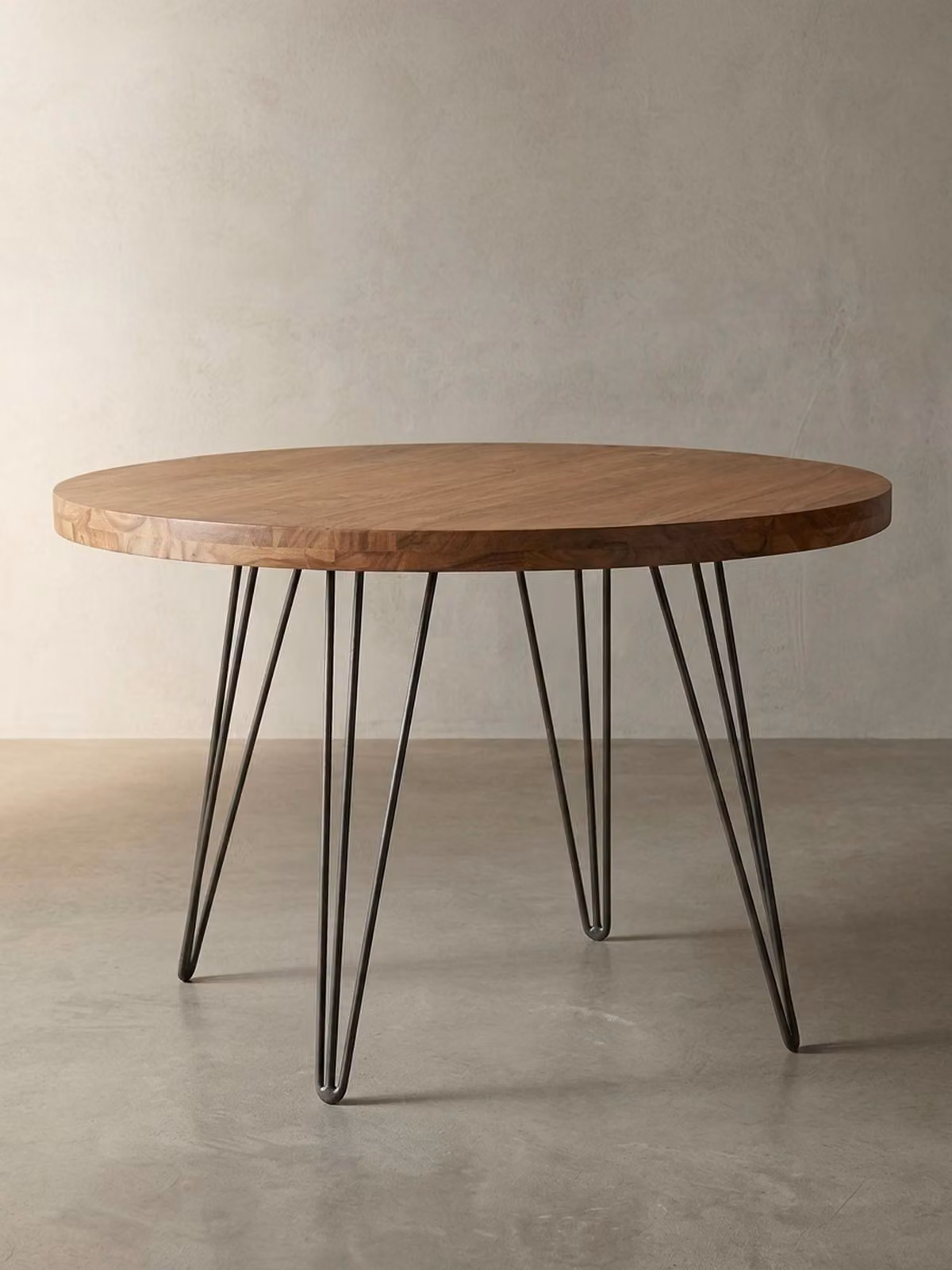 Tavolo da pranzo in legno massiccio in stile rustico, diametro 120 cm, forma rotonda. 120x73x78 cm | Kadima Design