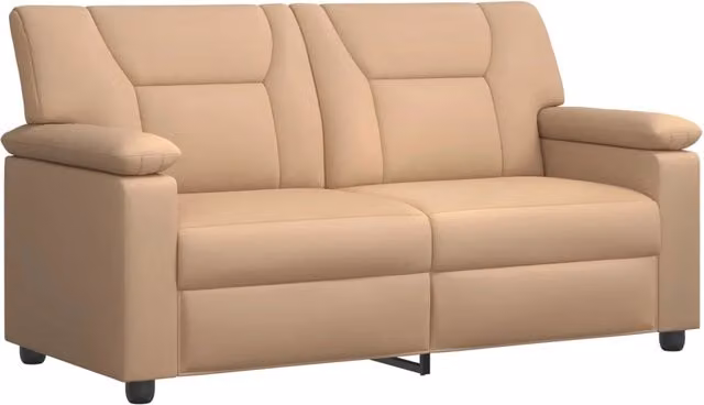 Divano moderno vidaXL in similpelle beige con struttura in metallo L: 171 cm, P: 85 cm, H: 93 cm