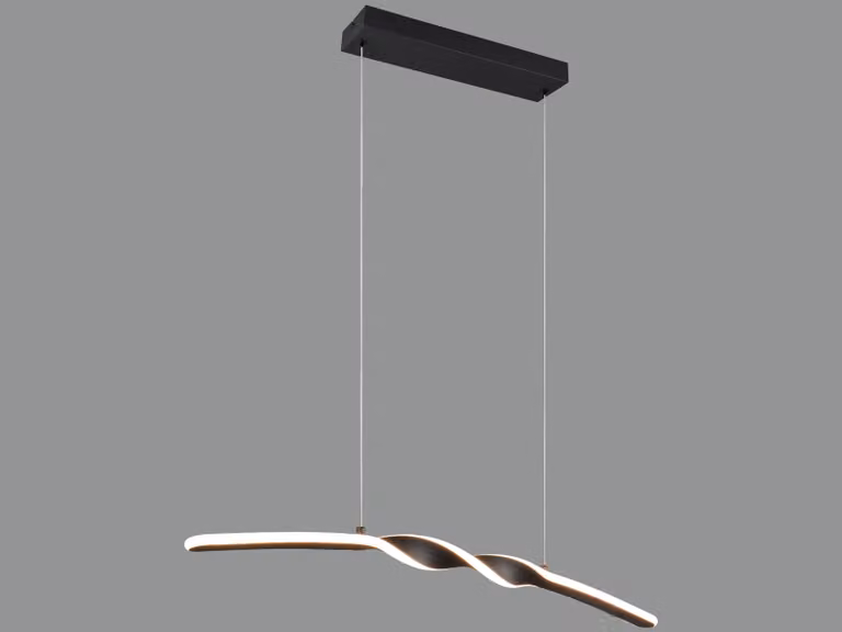 Lampada a sospensione a LED, metallo, nera, regolabile in altezza, H 150 cm