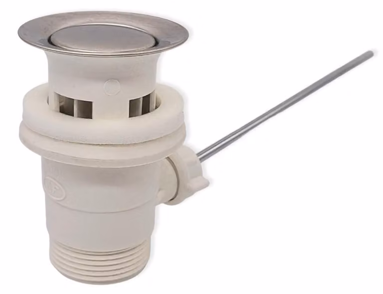 Schläfer 40510020 | Piletta Universale per Lavabo Bagno e Bidet, Lavandino Cucina e Lavanderia, con Tappo Saltarello in Plastica e Troppopieno, Attacco da 1 1/4"