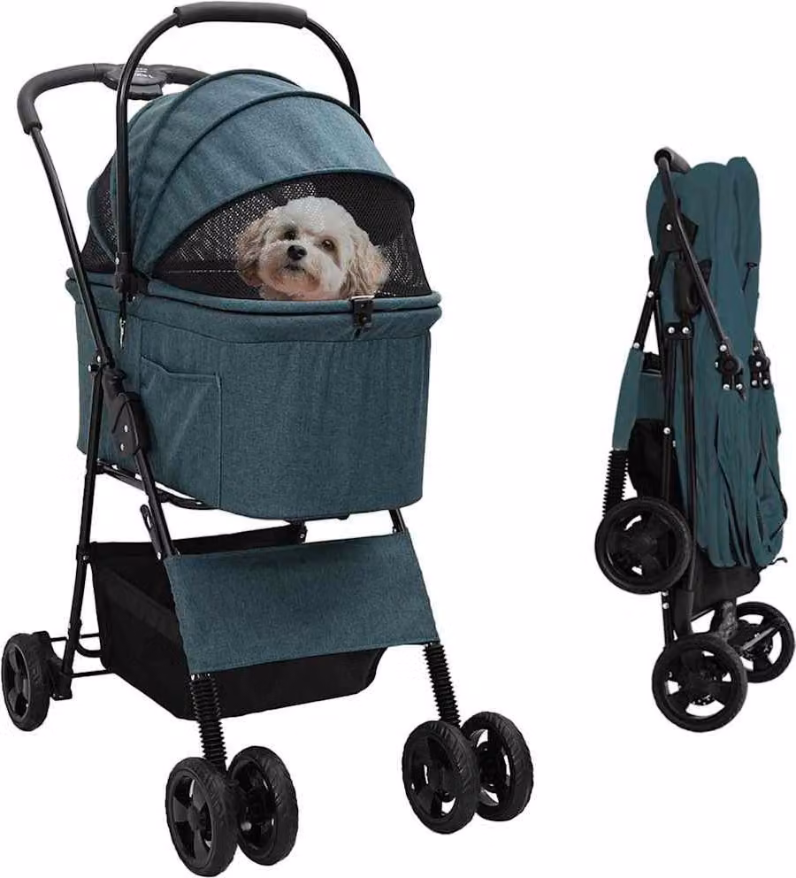 Passeggino pieghevole per animali Verde 81 x 47 x 99 cm