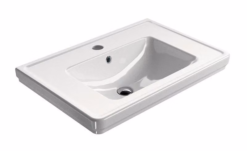Sapho GSI Classic - Lavabo 750x500 mm, con 1 foro per rubinetto, ExtraGlaze, bianco 8787111