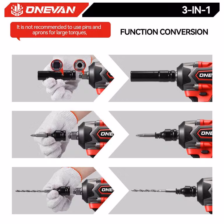 Avvitatore a percussione elettrico, 2 batterie, coppia di 1000 Nm, batteria da 18 V