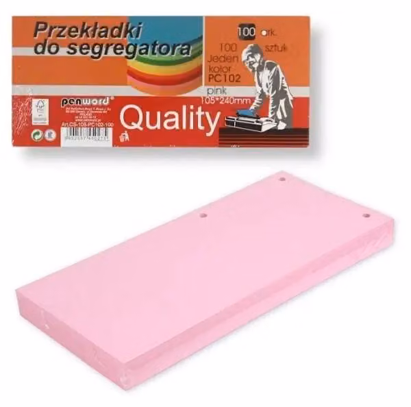 Divisori per raccoglitore, confezione da 100, color rosa - Penword