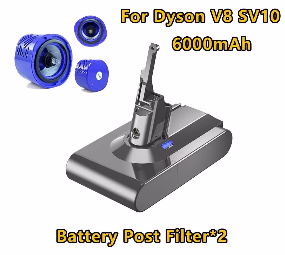 Batteria per V8 SV10 - Batteria di ricambio agli ioni di litio - 21,6 V - Per aspirapolvere portatile senza fili - Alta capacità - Verde militare