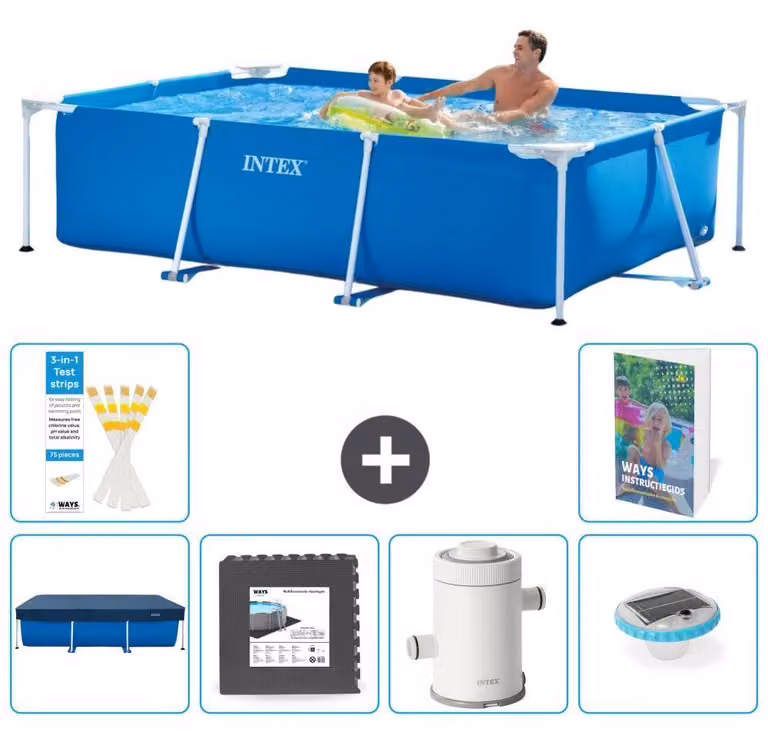 Piscina fuori terra rettangolare - 260x160x65 cm - composta da 5 parti - Modello S138