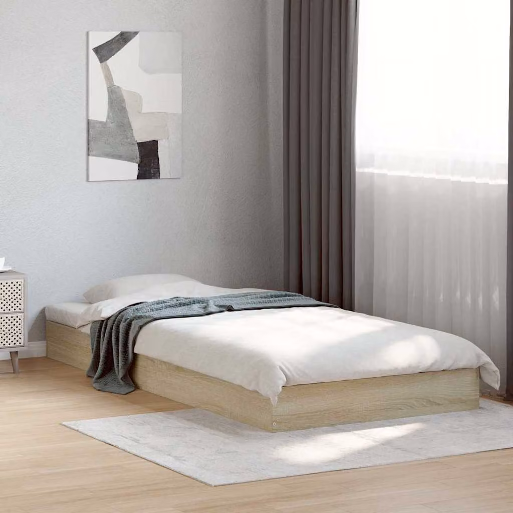 Giroletto senza materasso vidaXL in truciolato e MDF color rovere sonoma L: 190 cm, P: 75 cm
