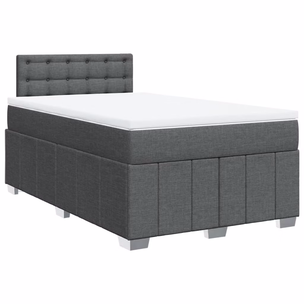SYFAX™ Giroletto a Molle con Materasso Grigio Scuro 120x190cm Tessuto
