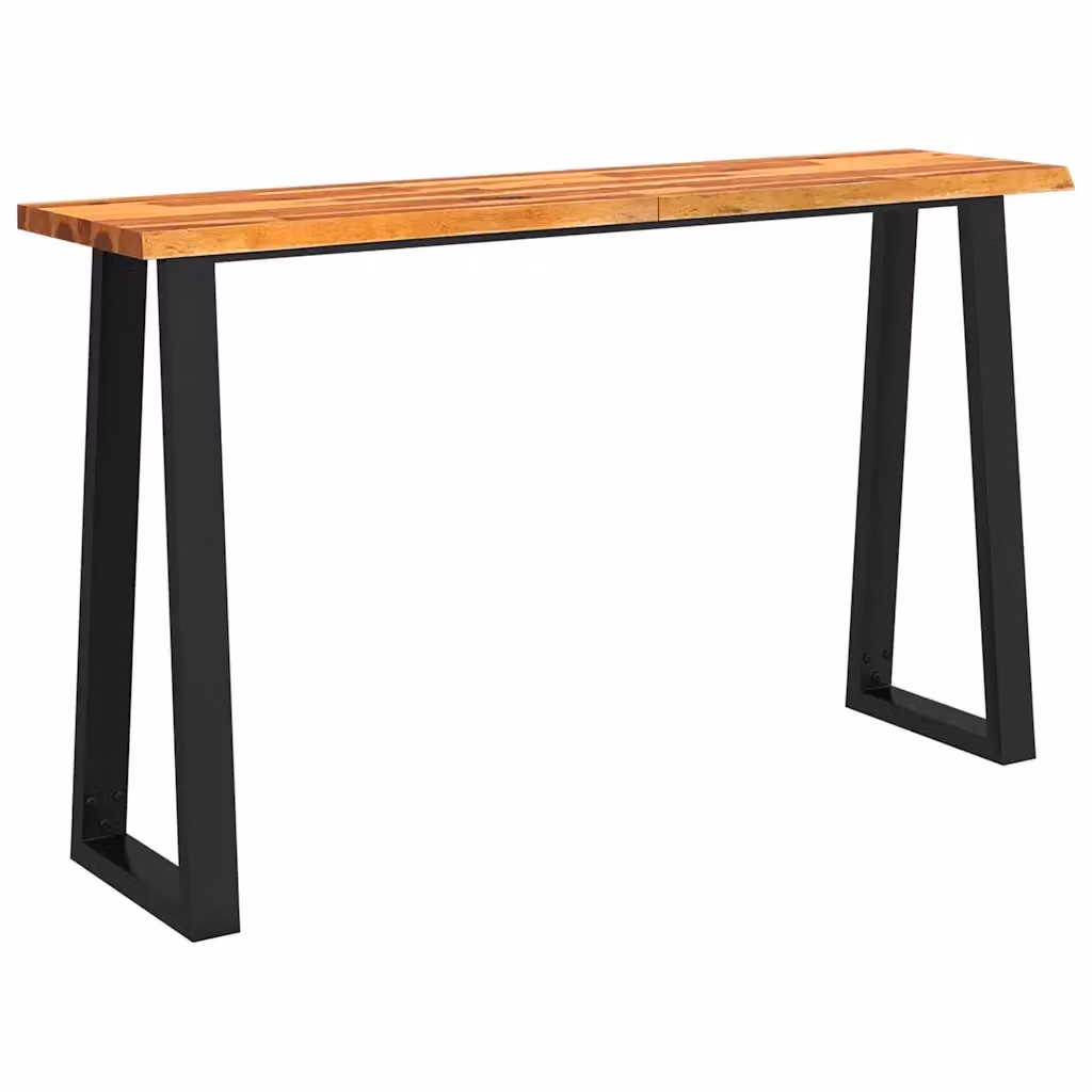 Tavolo Consolle in Legno di Acacia Massello con Bordi Vivi e Struttura in Metallo Marrone vidaXL L/P/H: 140 x 40 x 80 cm – 2